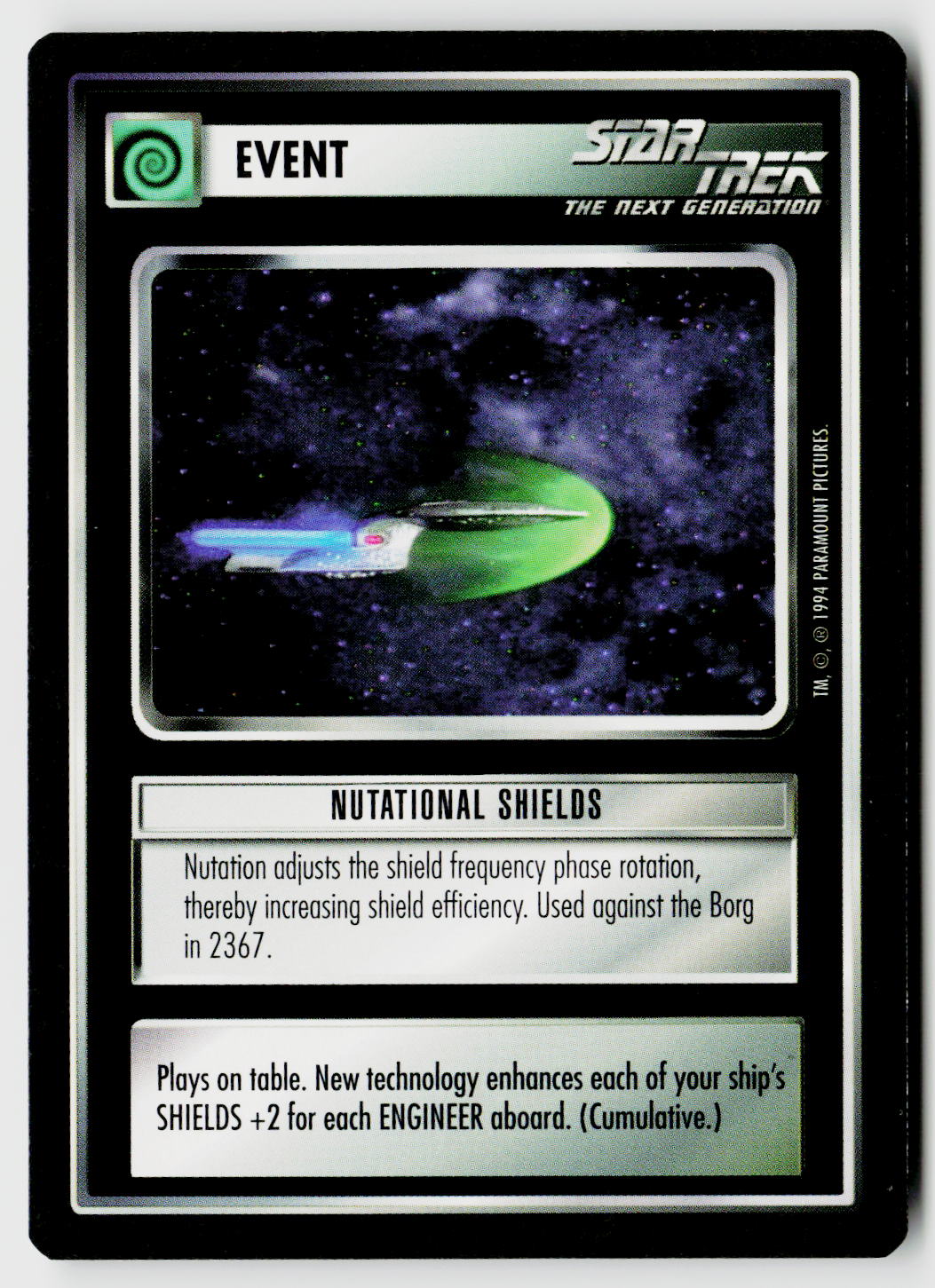 Star Trek The Next Generation | 1E Premiere Black Border | Nutational Shields | Uncommon