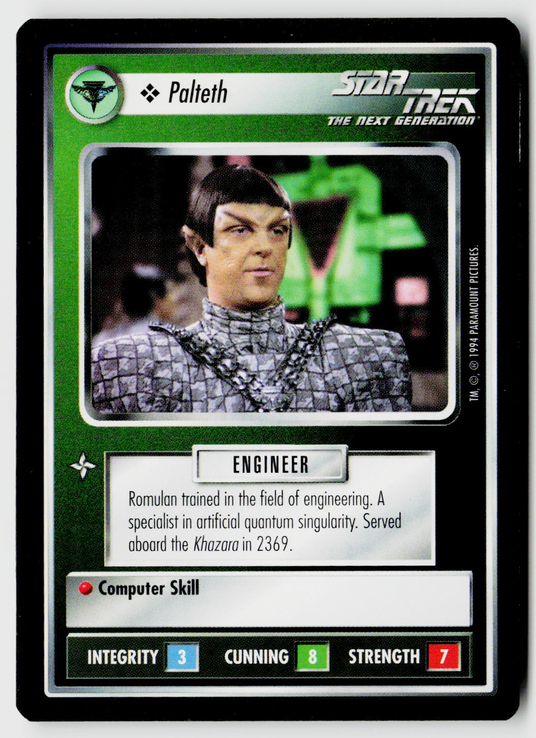Star Trek The Next Generation | 1E Premiere Black Border | Palteth | Common