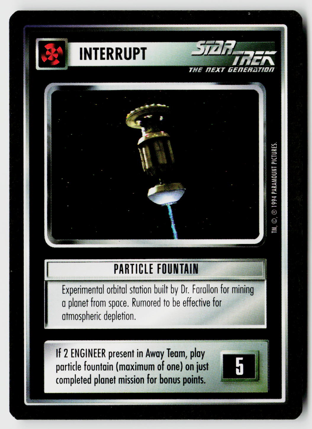 Star Trek The Next Generation | 1E Premiere Black Border | Particle Fountain | Common
