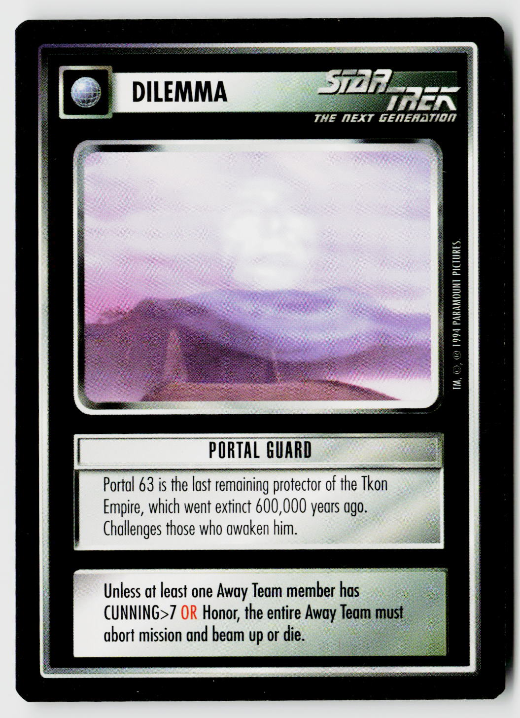 Star Trek The Next Generation | 1E Premiere Black Border | Portal Guard | Uncommon