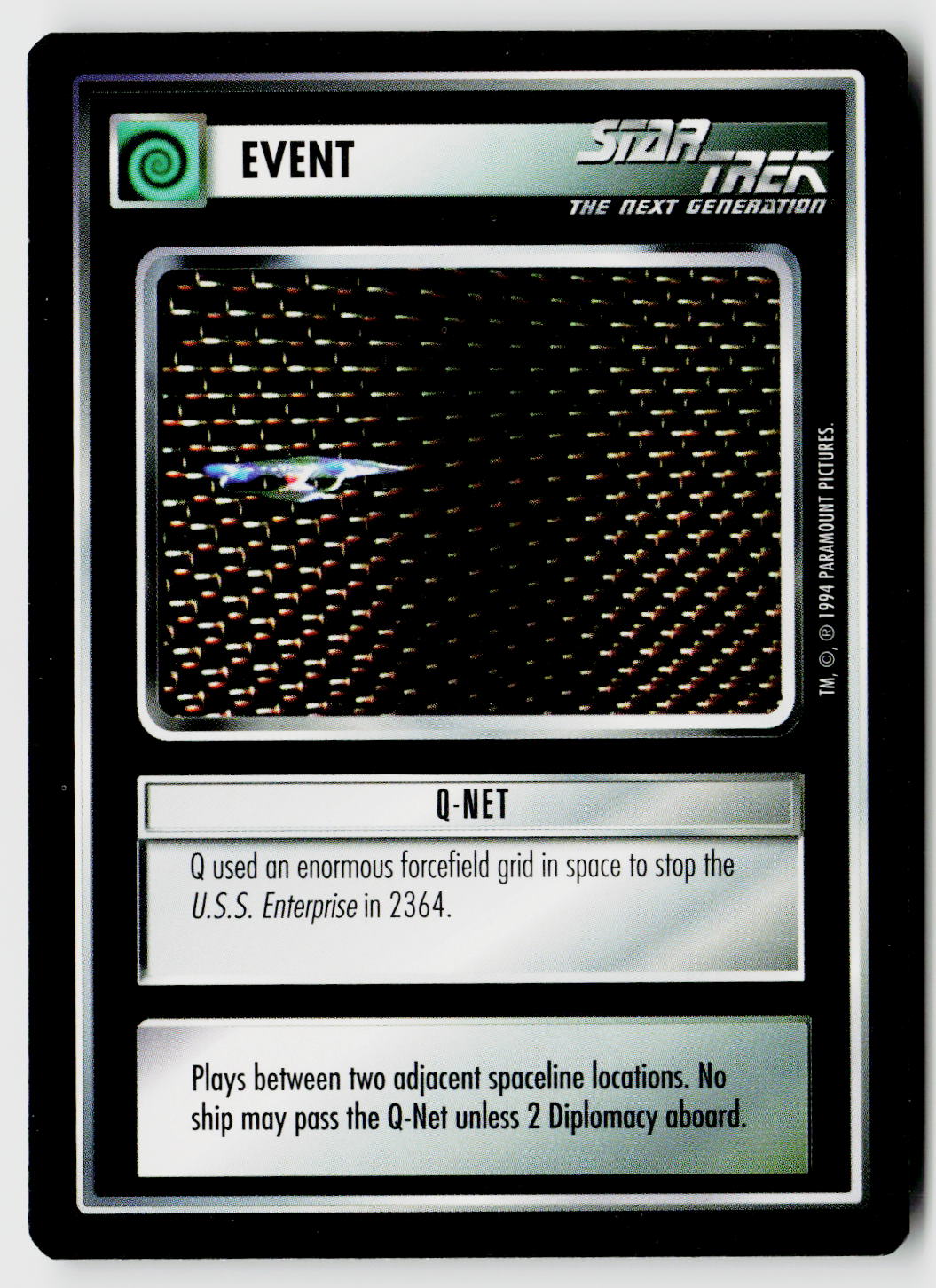Star Trek The Next Generation | 1E Premiere Black Border | Q-Net | Uncommon