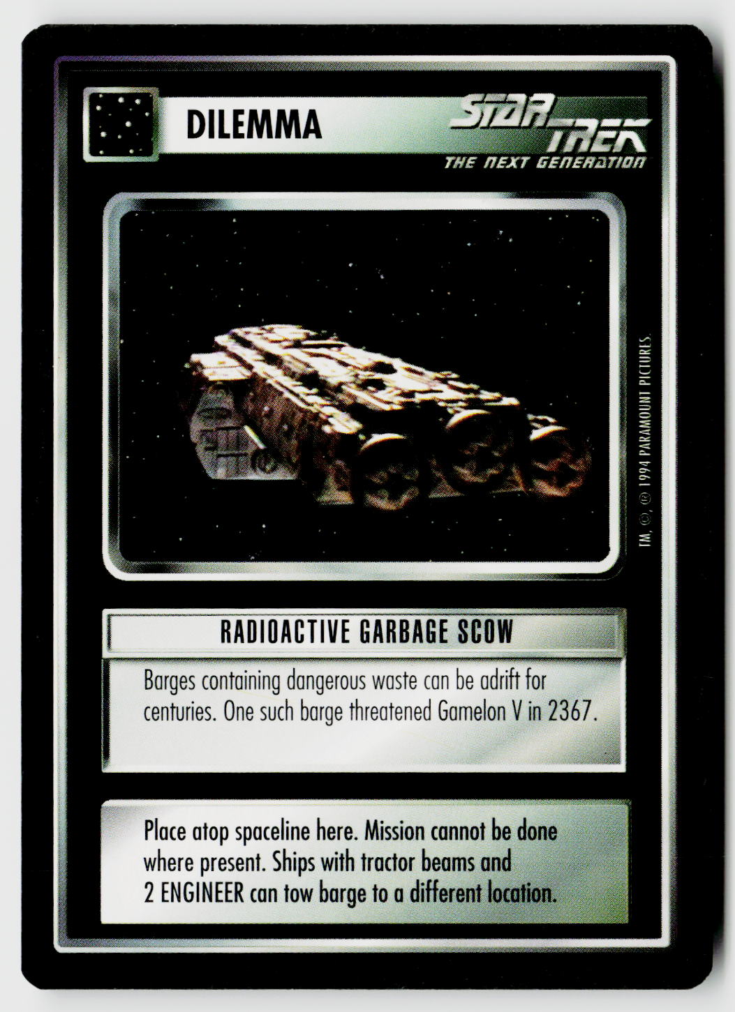 Star Trek The Next Generation | 1E Premiere Black Border | Radioactive Garbage Scow | Uncommon
