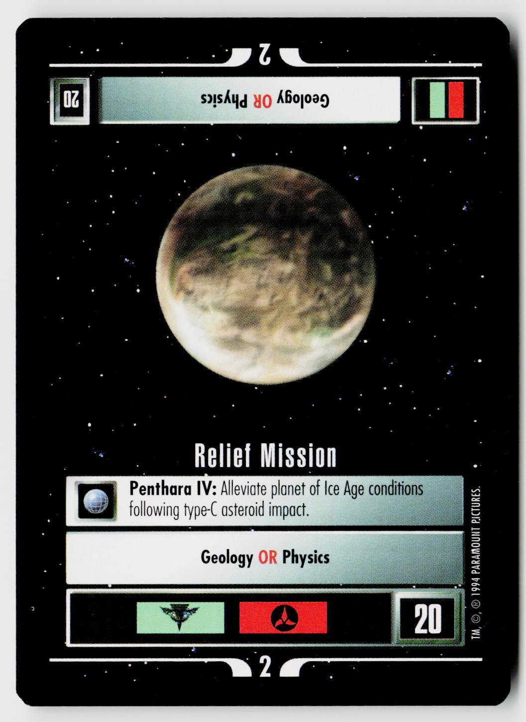 Star Trek The Next Generation | 1E Premiere Black Border | Relief Mission | Common