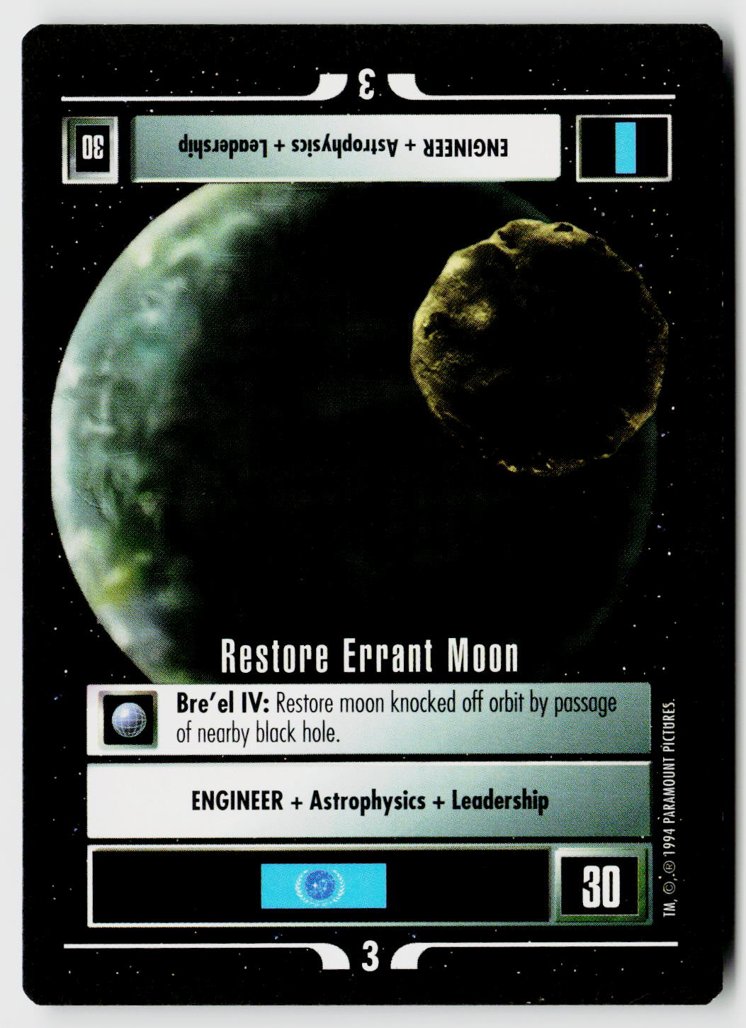 Star Trek The Next Generation | 1E Premiere Black Border | Restore Errant Moon | Uncommon
