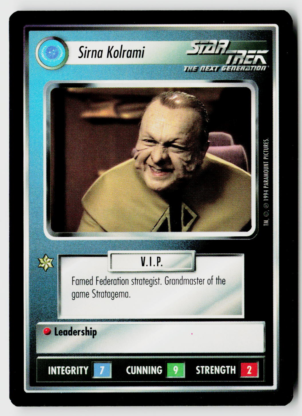 Star Trek The Next Generation | 1E Premiere Black Border | Sirna Kolrami | Uncommon