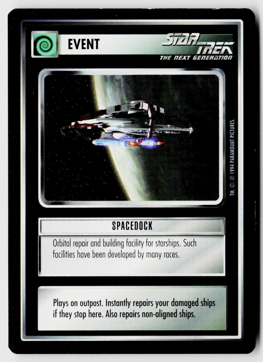 Star Trek The Next Generation | 1E Premiere Black Border | Spacedock | Common