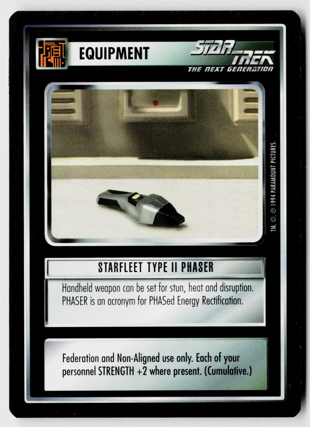Star Trek The Next Generation | 1E Premiere Black Border | Starfleet Type II Phaser | Common