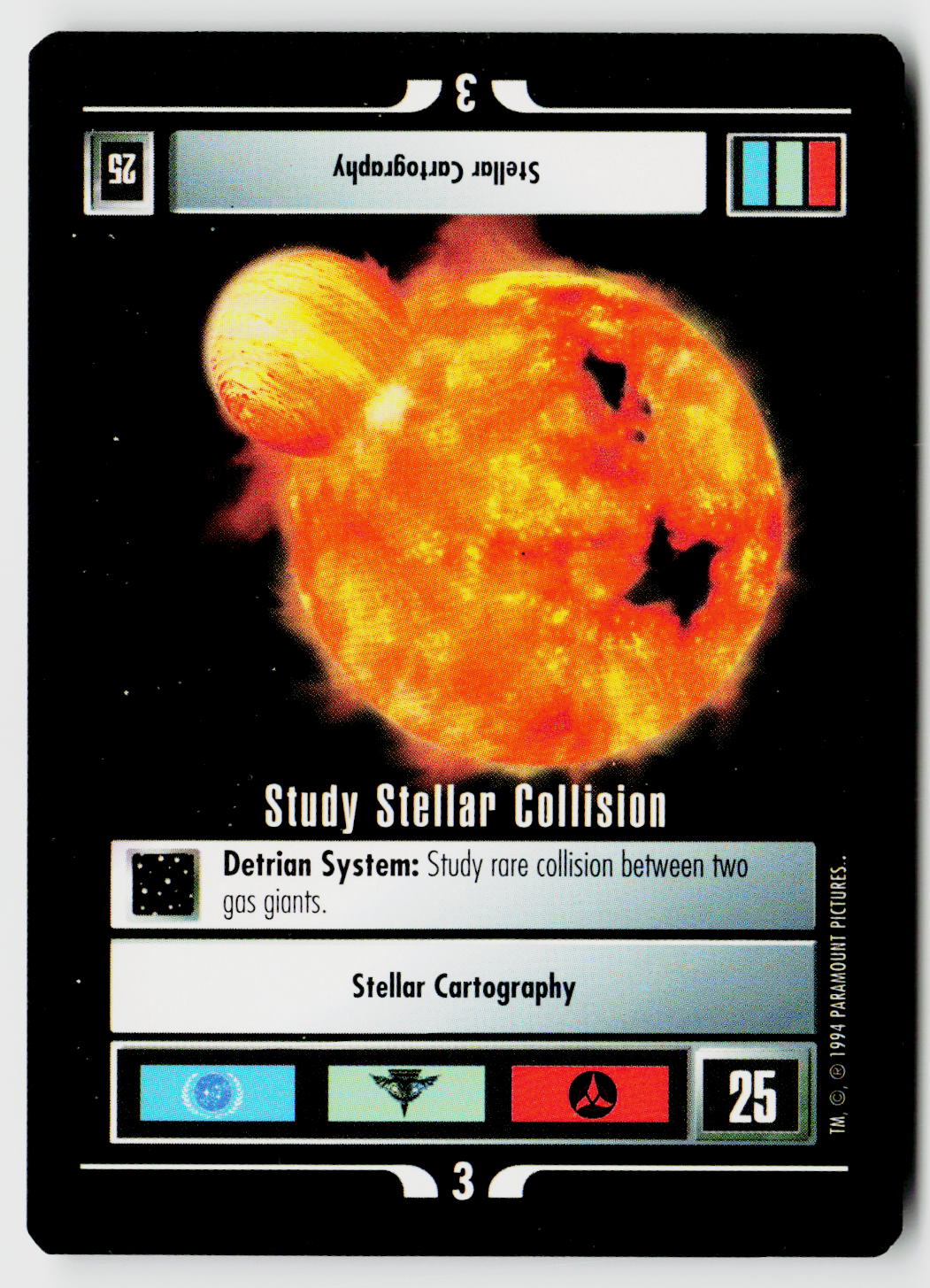 Star Trek The Next Generation | 1E Premiere Black Border | Study Stellar Collision | Common