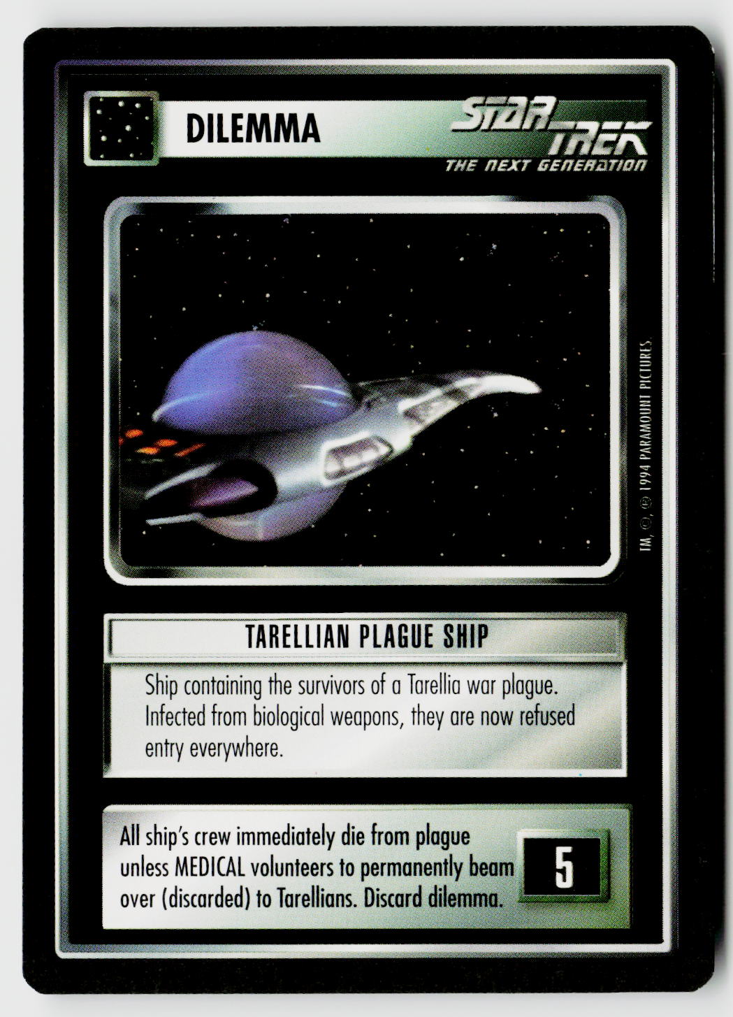 Star Trek The Next Generation | 1E Premiere Black Border | Tarellian Plague Ship | Common