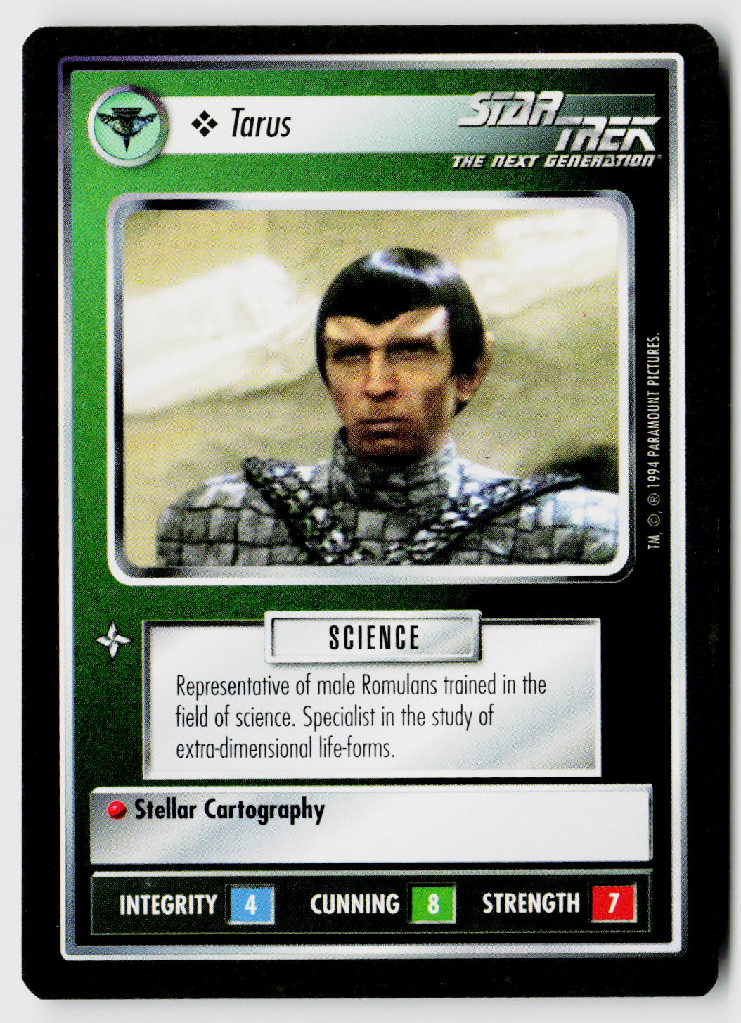 Star Trek The Next Generation | 1E Premiere Black Border | Tarus | Rare