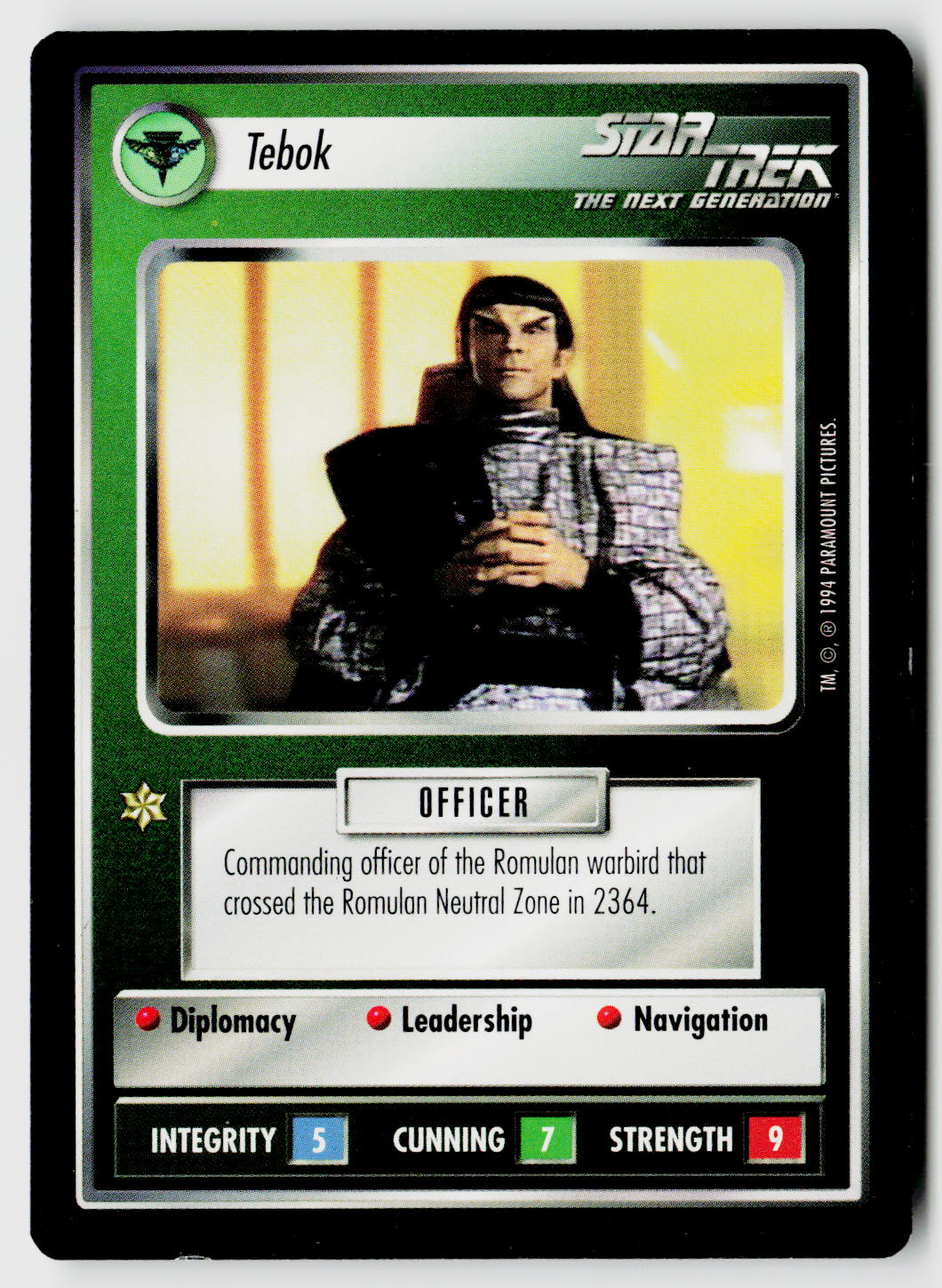 Star Trek The Next Generation | 1E Premiere Black Border | Tebok | Uncommon