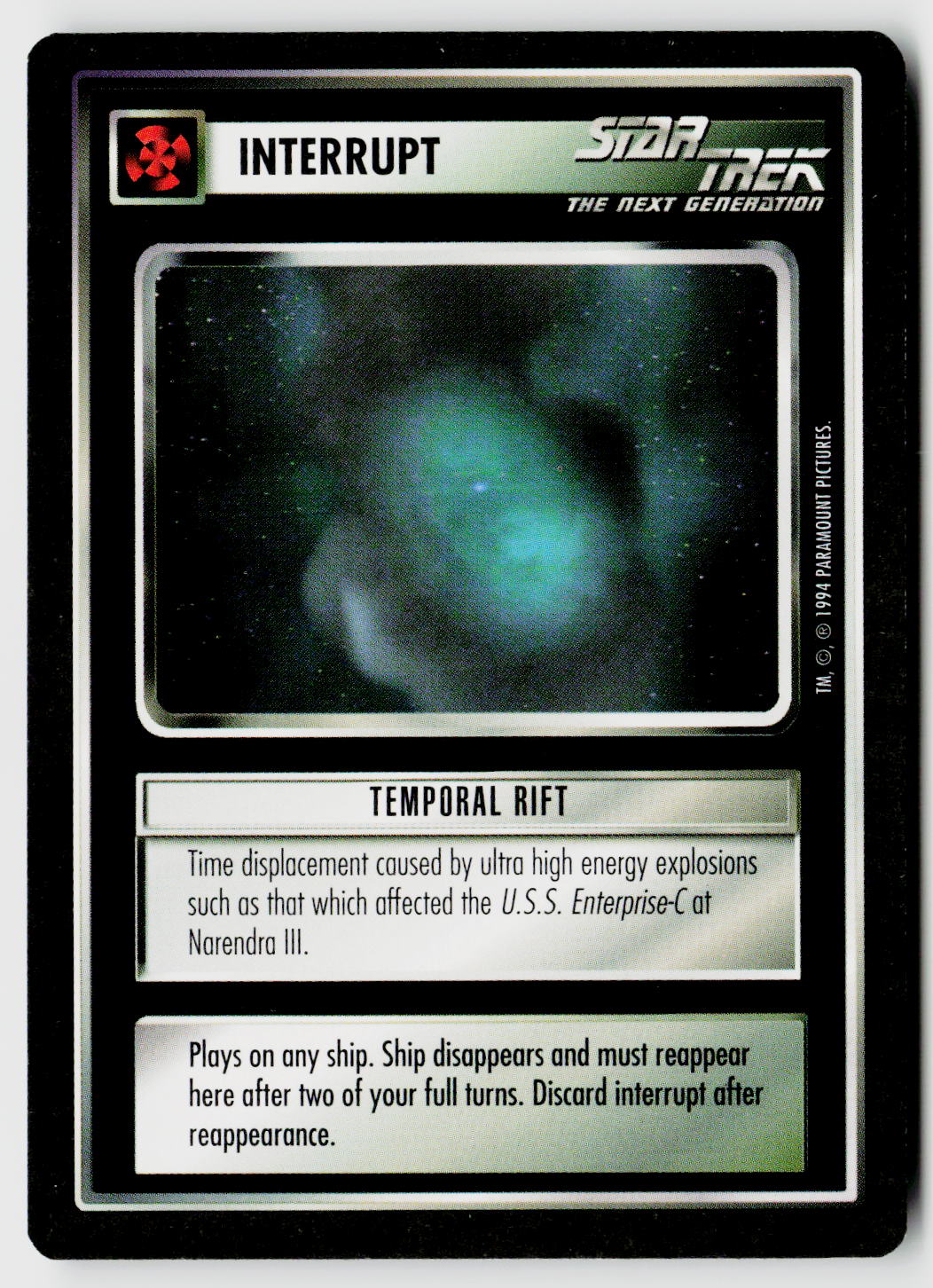 Star Trek The Next Generation | 1E Premiere Black Border | Temporal Rift | Common