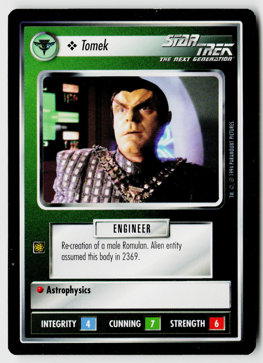 Star Trek The Next Generation | 1E Premiere Black Border | Tomek | Uncommon