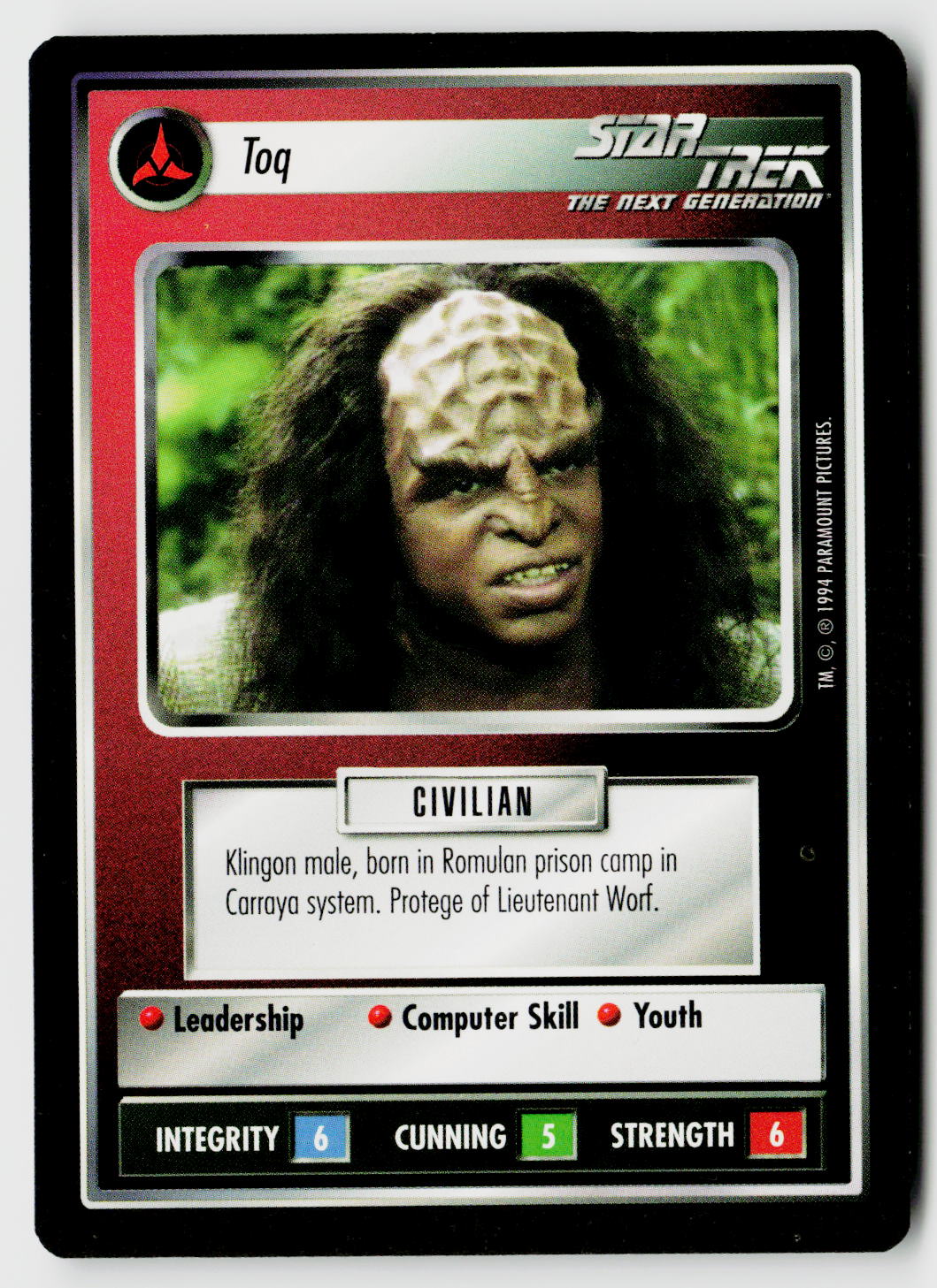 Star Trek The Next Generation | 1E Premiere Black Border | Toq | Uncommon