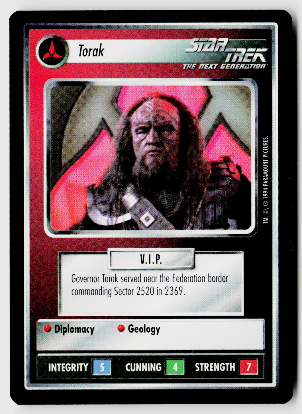 Star Trek The Next Generation | 1E Premiere Black Border | Torak | Uncommon