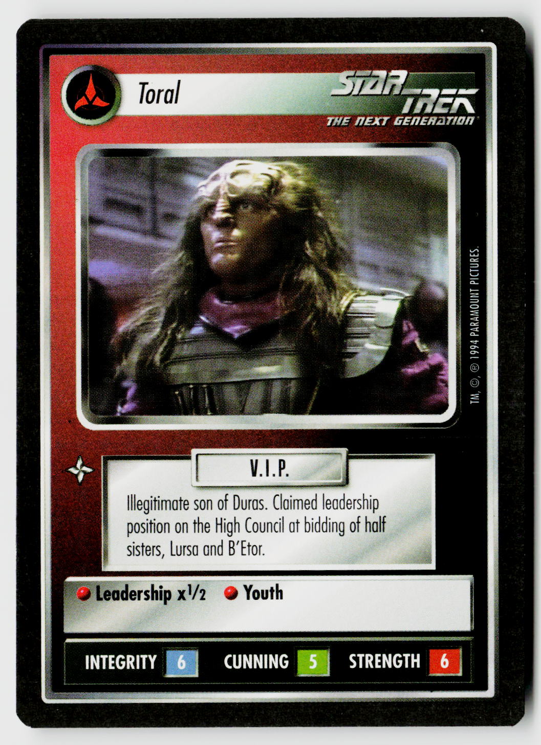 Star Trek The Next Generation | 1E Premiere Black Border | Toral | Rare