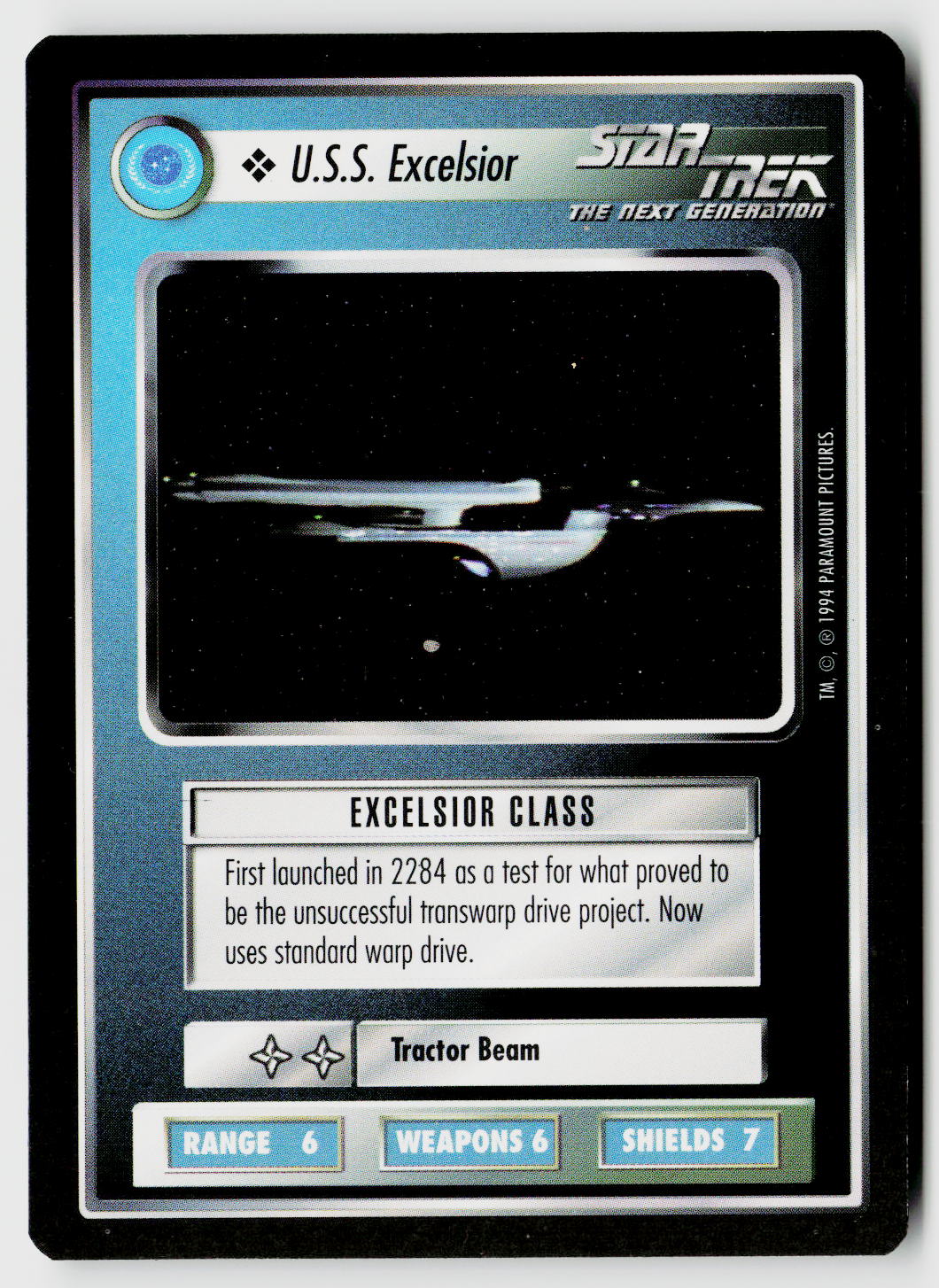 Star Trek The Next Generation | 1E Premiere Black Border | U.S.S. Excelsior | Common