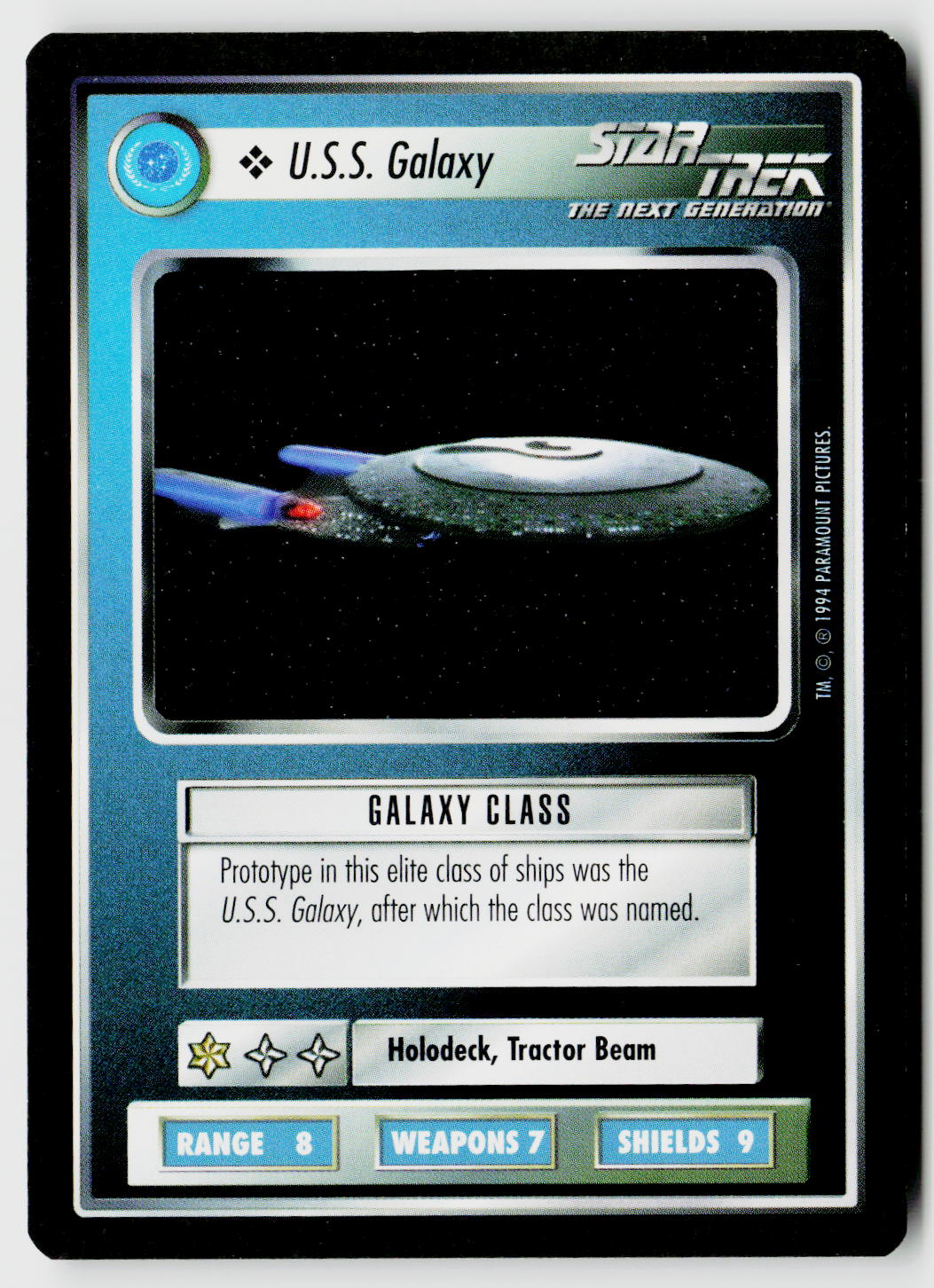 Star Trek The Next Generation | 1E Premiere Black Border | U.S.S. Galaxy | Common