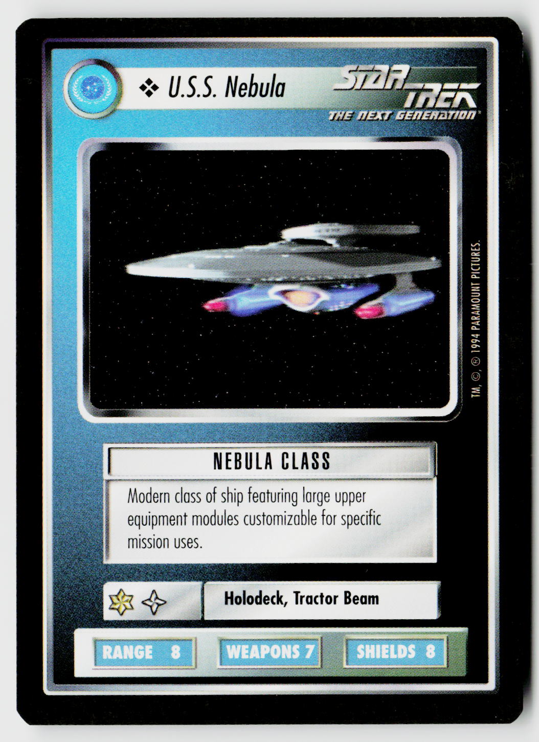 Star Trek The Next Generation | 1E Premiere Black Border | U.S.S. Nebula | Common