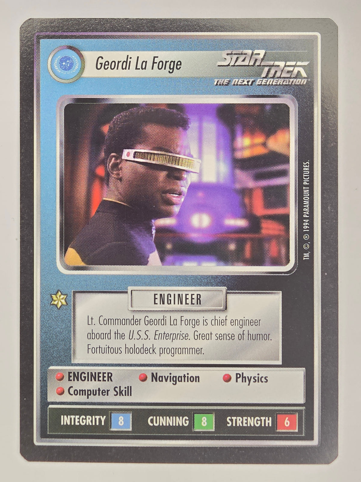 Star Trek The Next Generation | 1E Premiere Black Border | Geordi La Forge | Rare