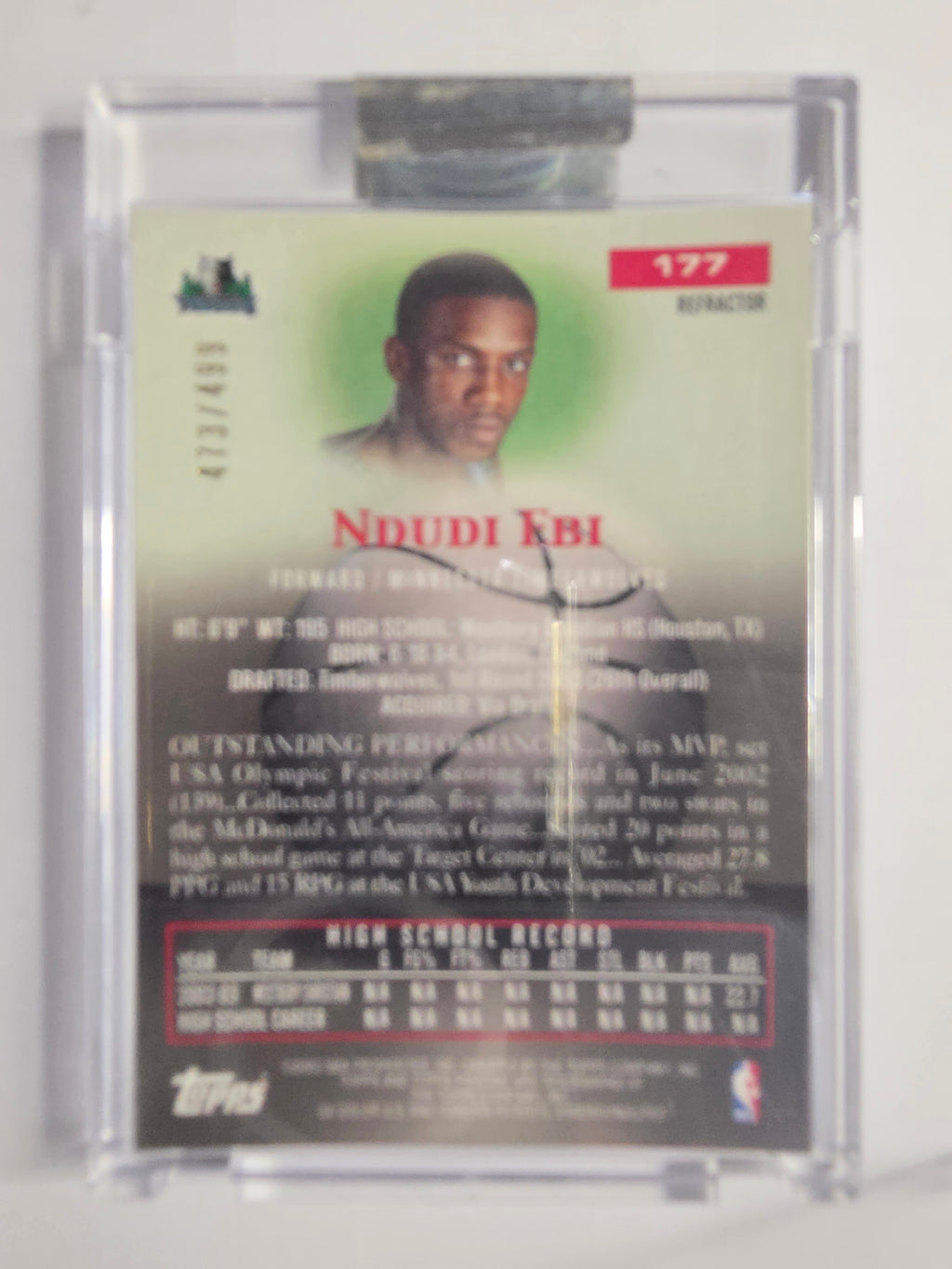 2003-04 Topps Pristine | Refractor | #177 | 473/499 | Ndudi Ebi | Minnesota Timberwolves | RC