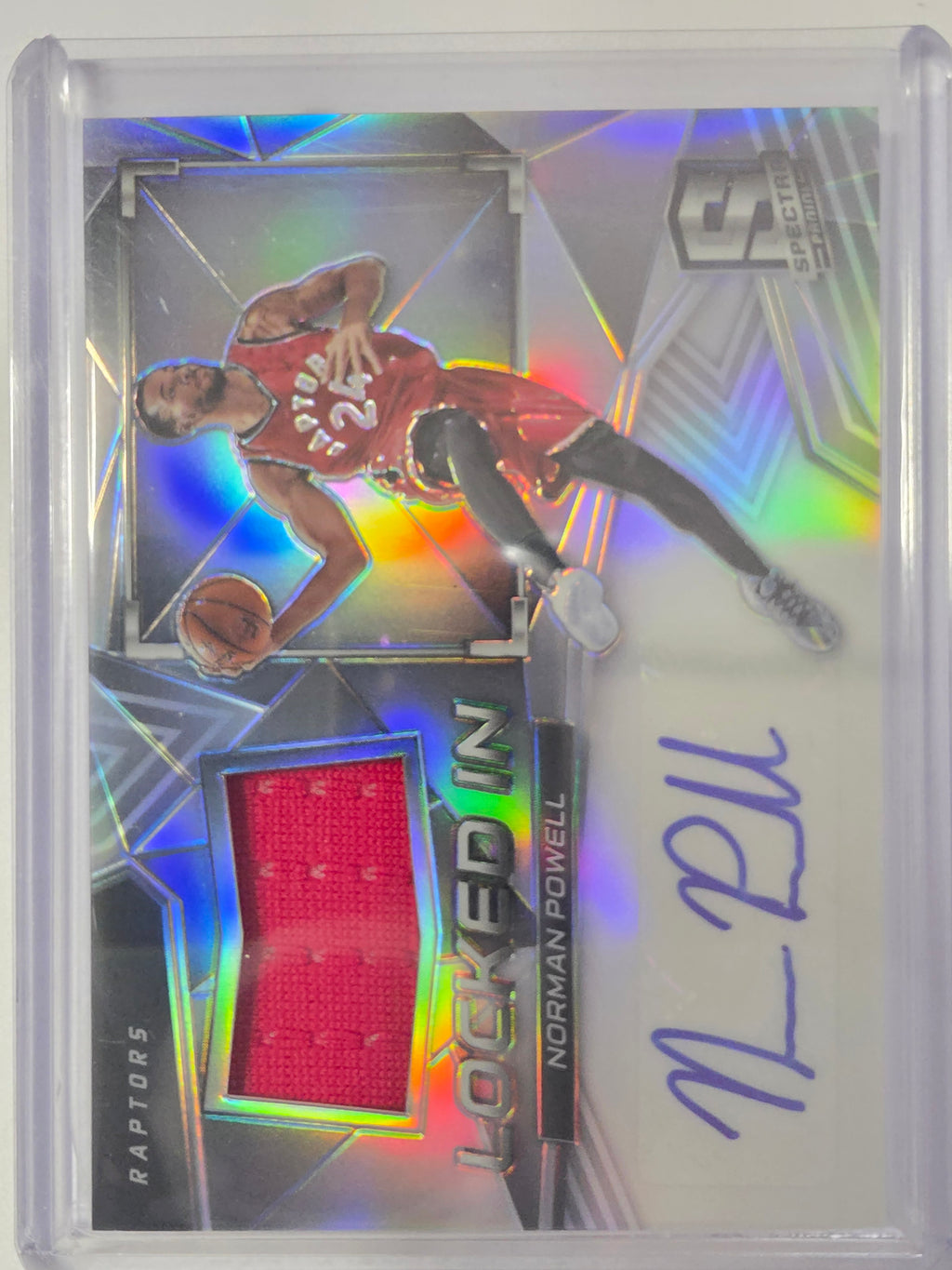 2016-17 Panini Spectra | Locked In Auto Relic Prizm | #44 | 030/199 | Norman Powell | Raptors | Auto Mem