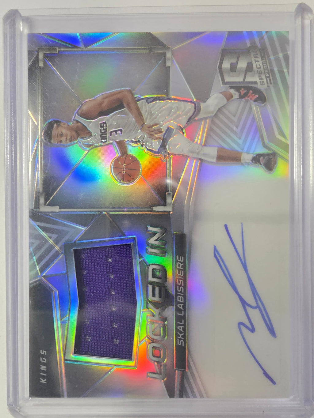 2016-17 Panini Spectra | Locked In Auto Relic Prizm | #24 | 072/199 | Skal Labissiere | Kings | RC Auto Mem