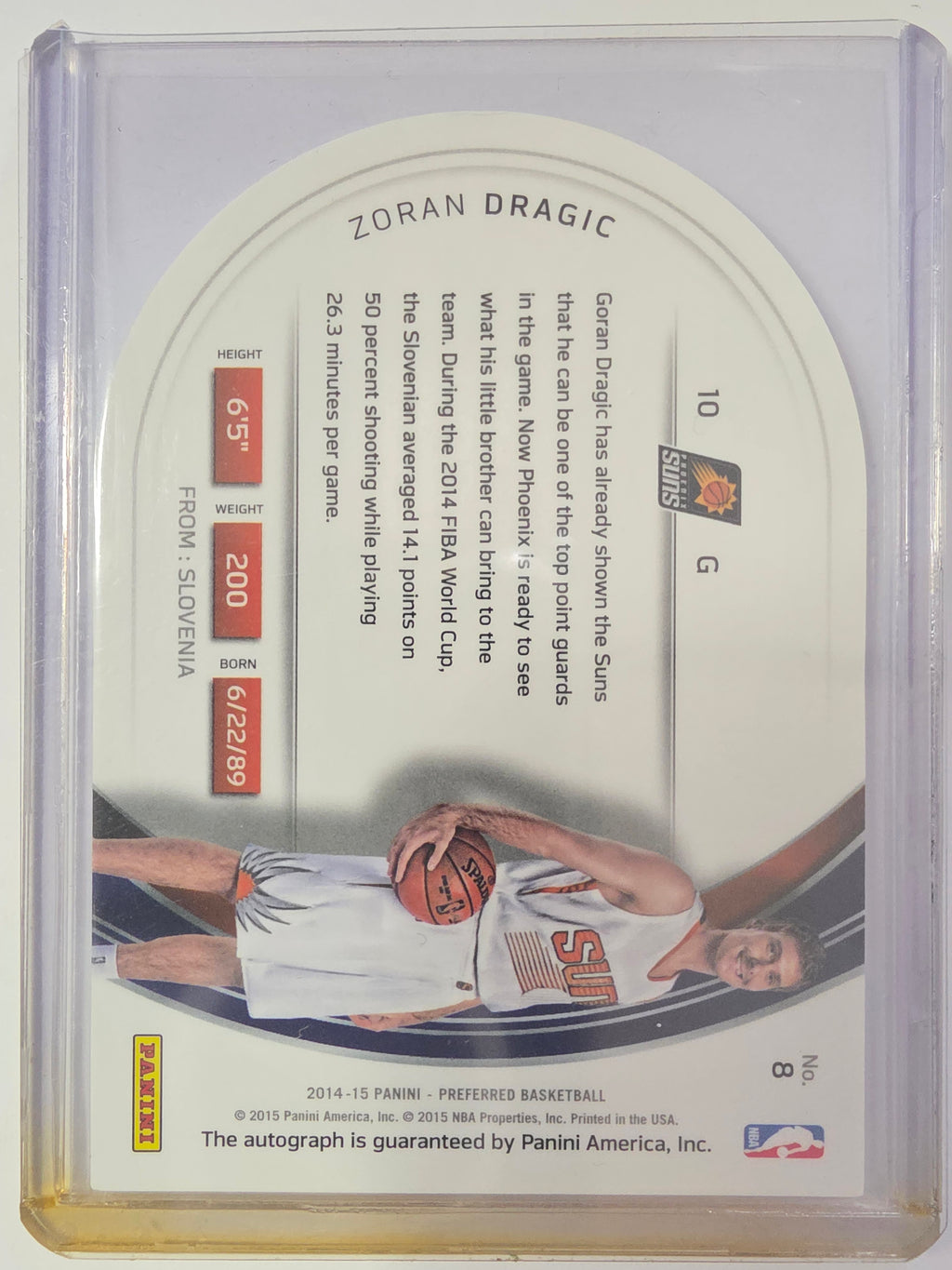 2014-15 Panini Preferred | Panini Signatures Auto | #8 | 92/99 | Zoran Dragic | Suns | RC Auto