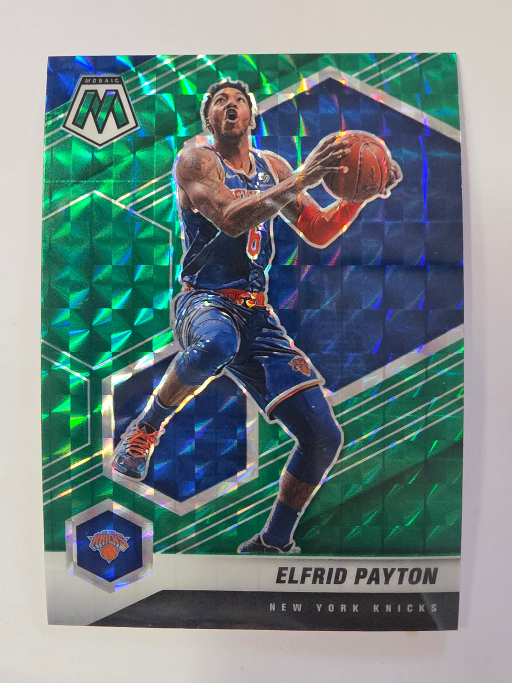 2020-21 Panini Mosaic | Green Mosaic Parallel | #84 | Elfrid Payton | New York Knicks