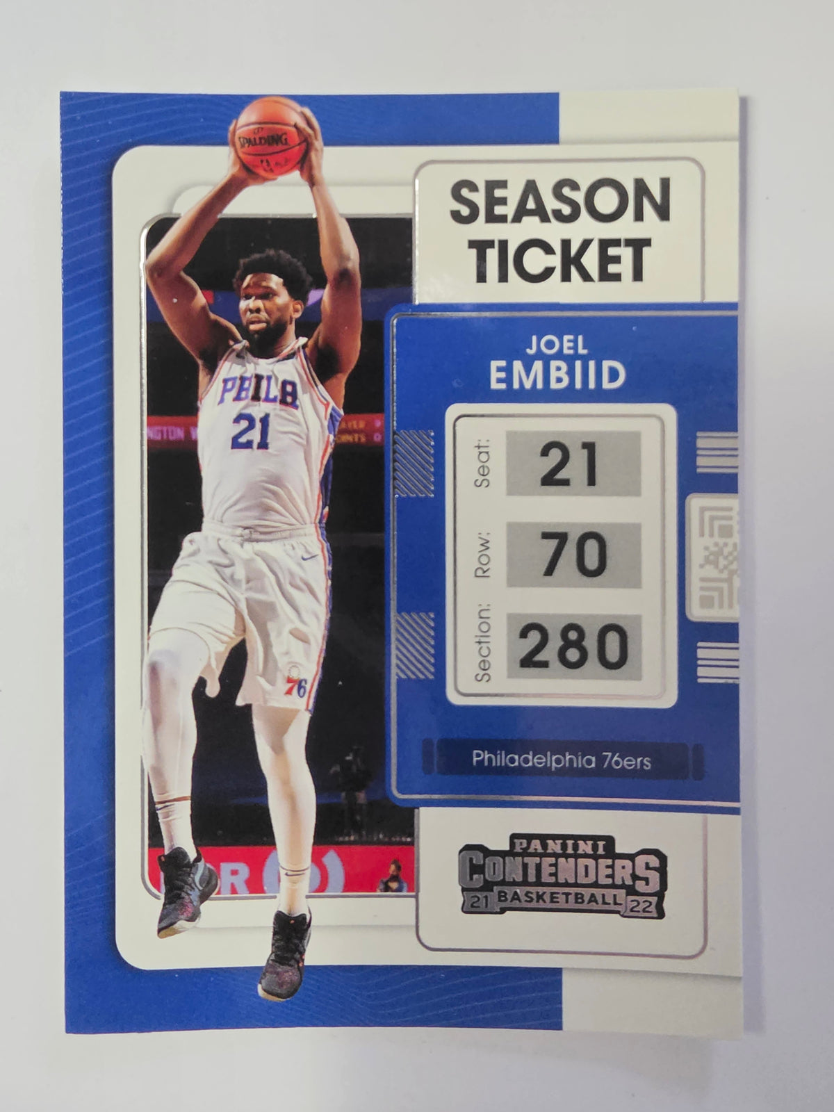 2021-22 Panini Contenders | Season Ticket | #67 | Joel Embiid | Philadelphia 76ers