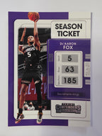 2021-22 Panini Contenders | Season Ticket | #59 | De'Aaron Fox | Sacramento Kings
