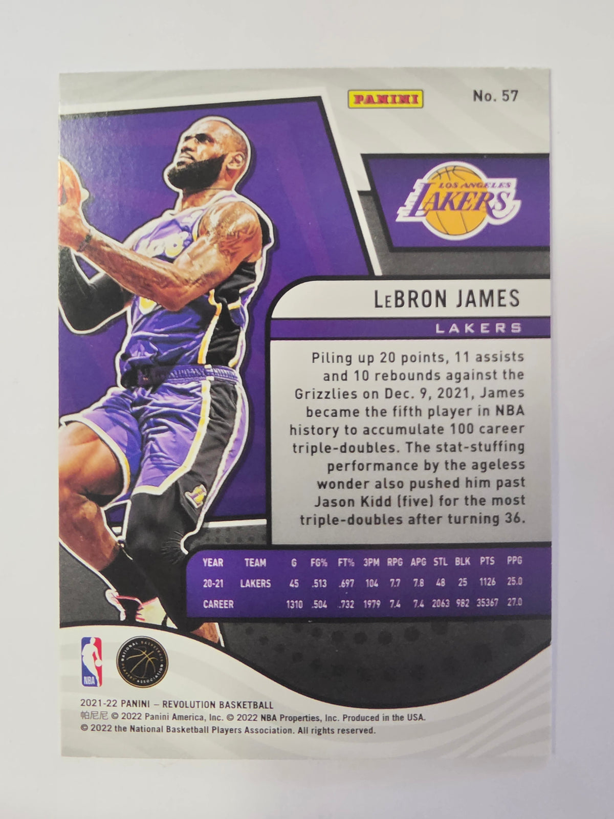 2021-22 Panini Revolution | Sunburst Parallel | #57 | LeBron James | Los Angeles Lakers