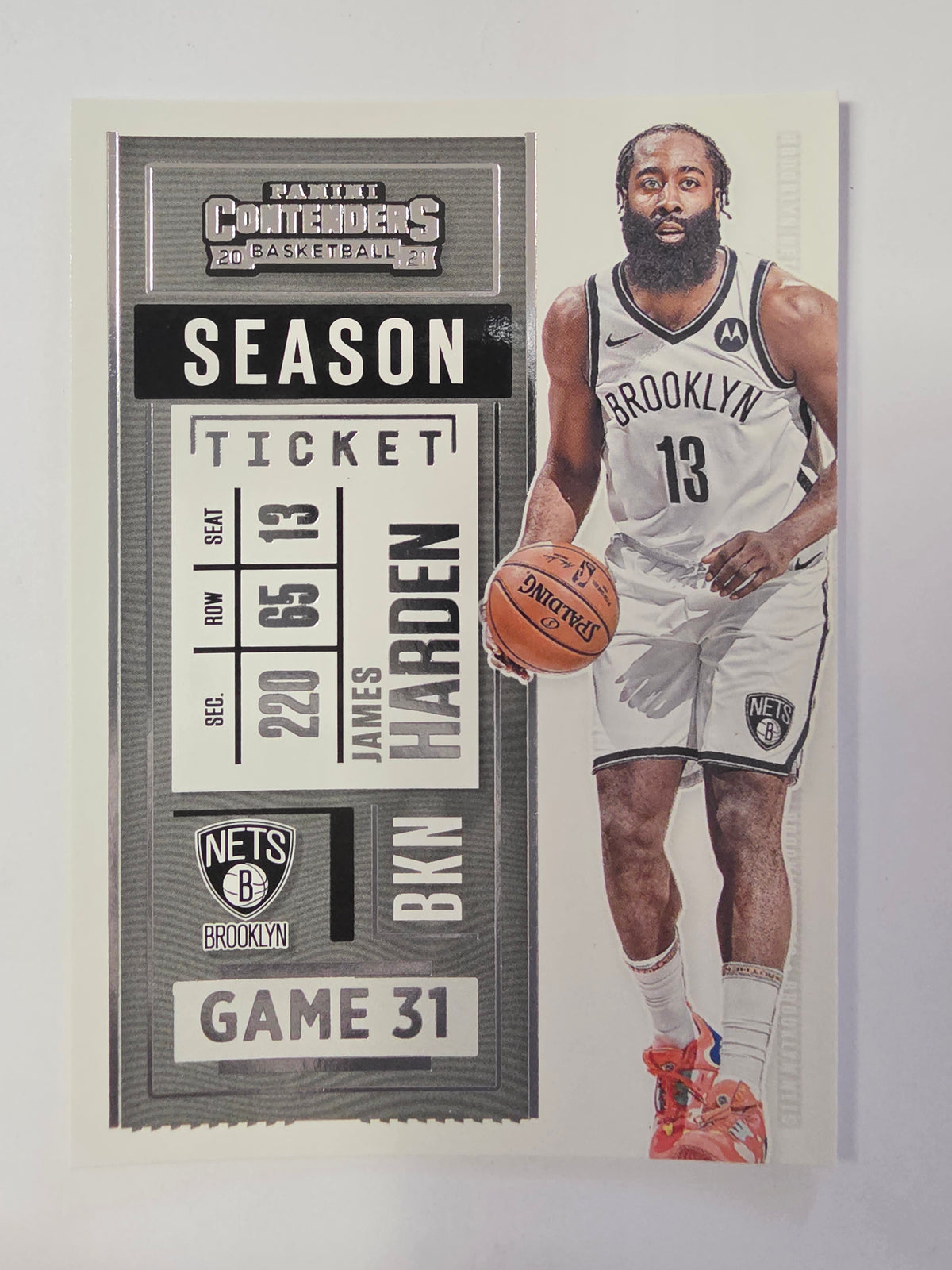 2020-21 Panini Contenders | Season Ticket Game 31 | #94 | James Harden | Brooklyn Nets