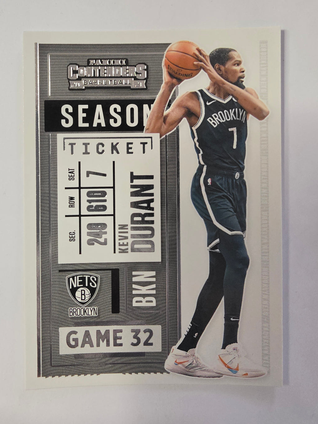 2020-21 Panini Contenders | Season Ticket Game 32 | #49 | Kevin Durant | Brooklyn Nets