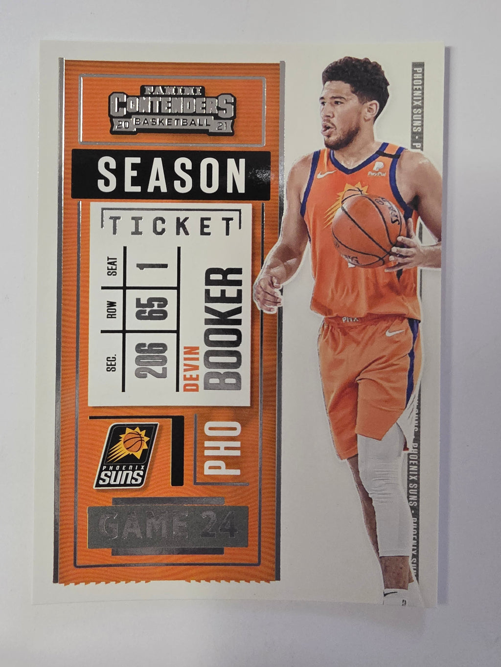 2020-21 Panini Contenders | Season Ticket Game 24 | #37 | Devin Booker | Phoenix Suns