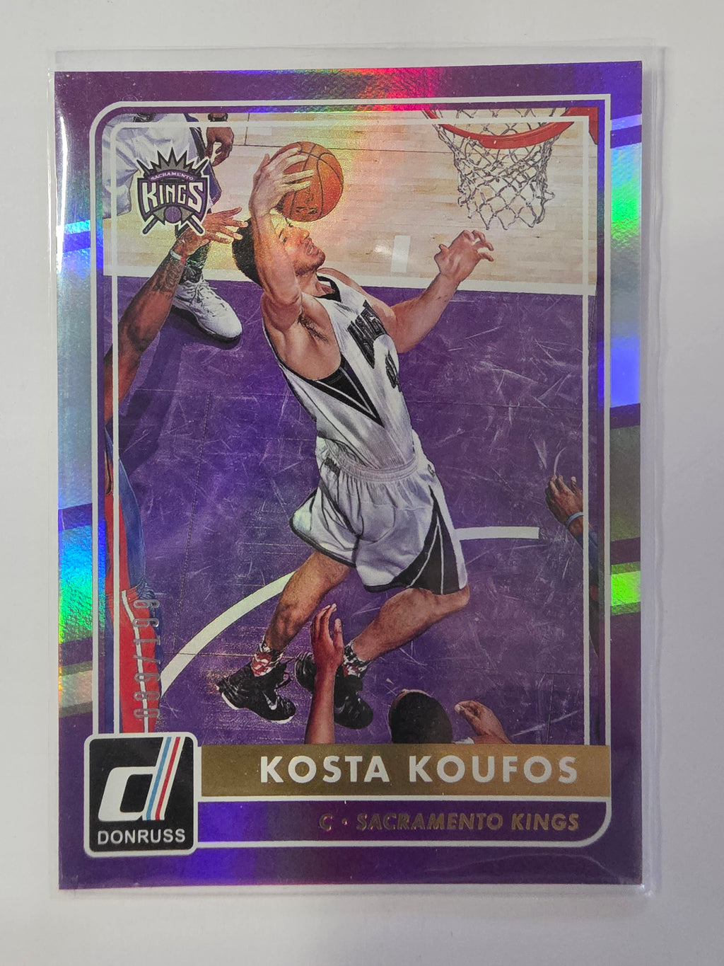 2015-16 Panini Donruss | Purple Laser Parallel | #182 | Kosta Koufos | Sacramento Kings