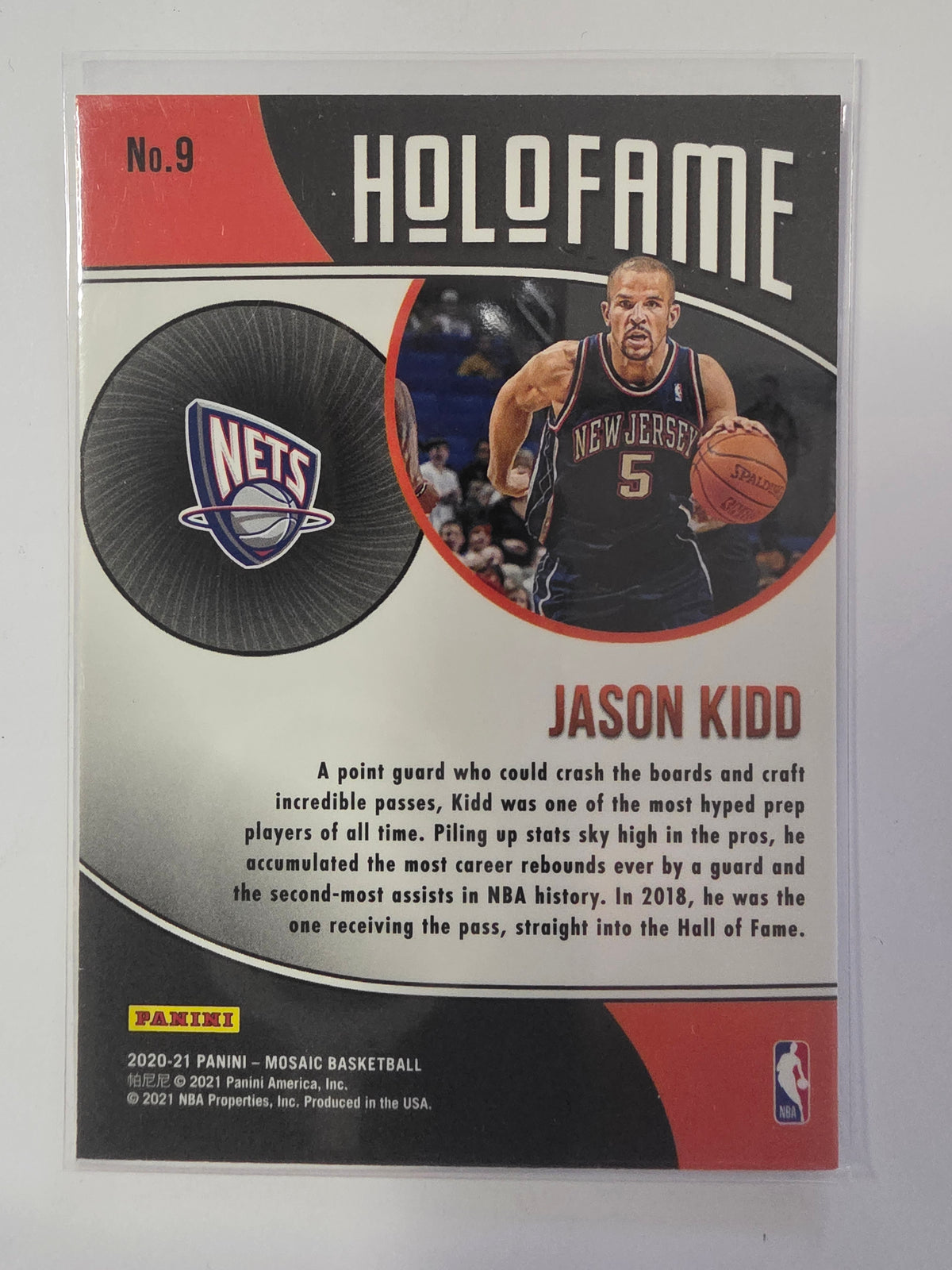 2020-21 Panini Mosaic | HoloFame | #9 | Jason Kidd | New Jersey Nets