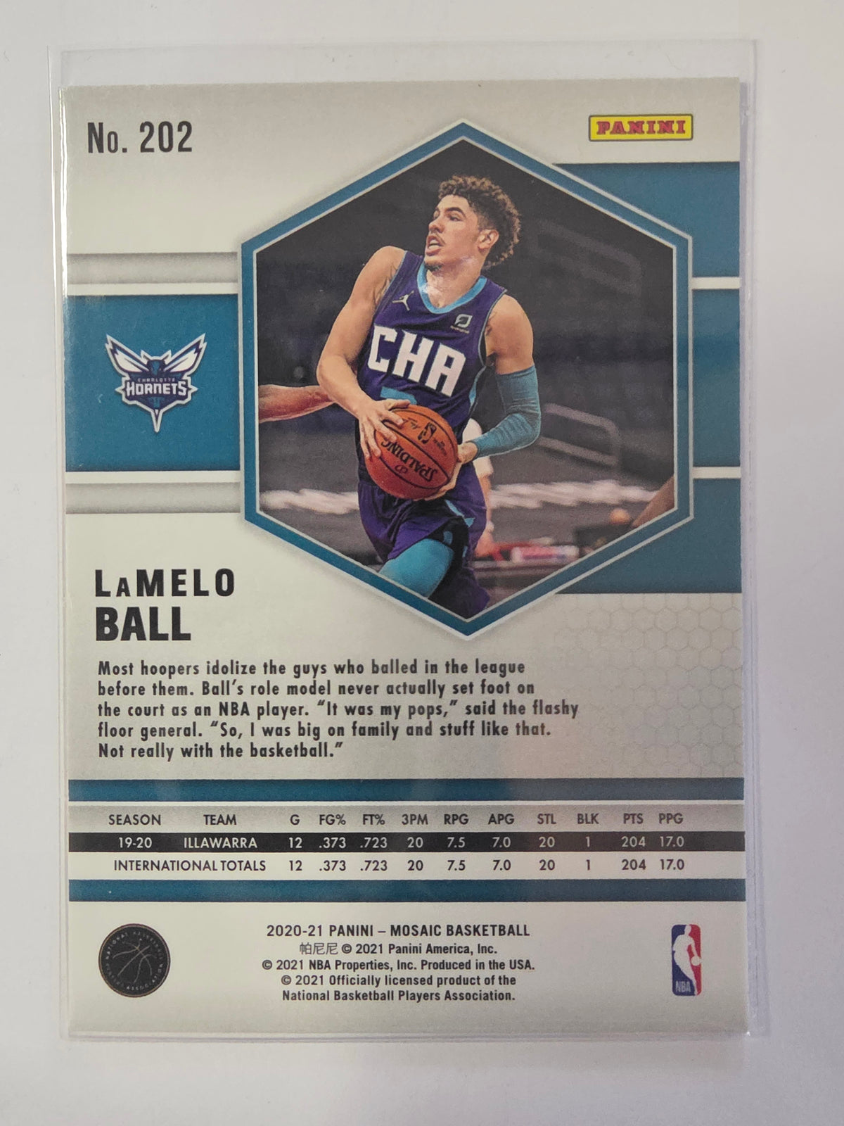2020-21 Panini Mosaic | Rookie Card RC | #202 | LaMelo Ball | Charlotte Hornets