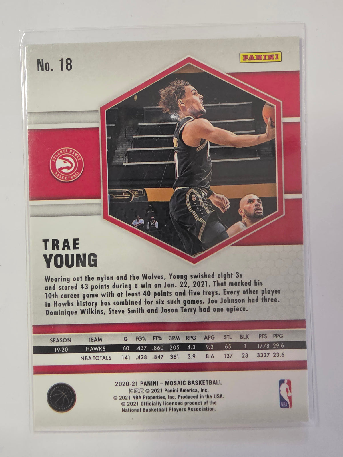 2020-21 Panini Mosaic | Base Card | #18 | Trae Young | Atlanta Hawks