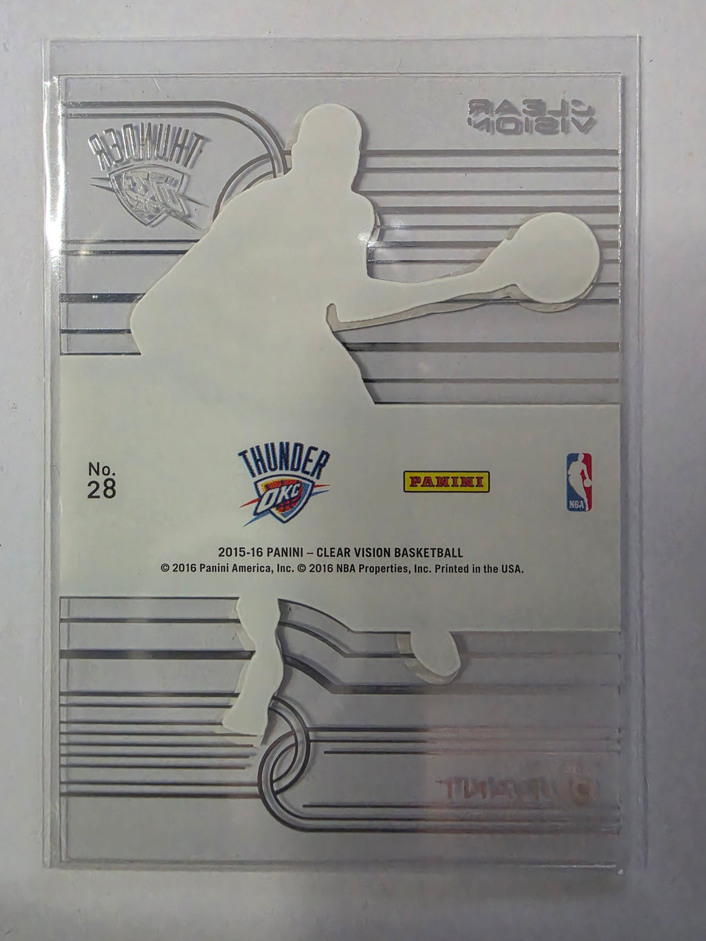 2015-16 Panini Clear Vision | Acetate Insert | #28 | Kevin Durant | Oklahoma City Thunder