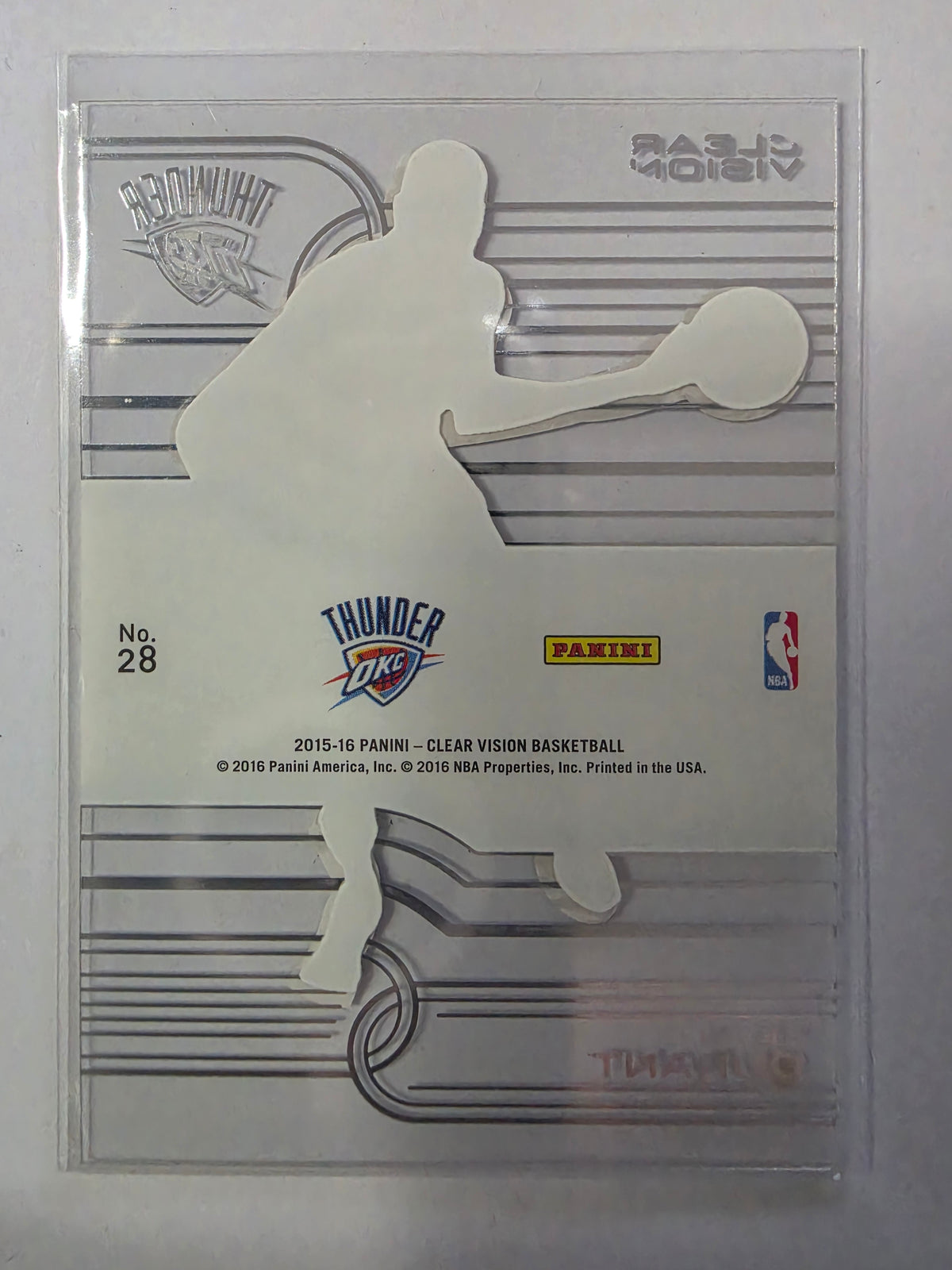 2015-16 Panini Clear Vision | Acetate Insert | #28 | Kevin Durant | Oklahoma City Thunder