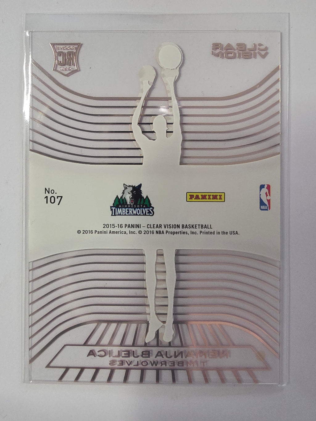 2015-16 Panini Clear Vision | Red Parallel RC /99 | #107 | Nemanja Bjelica | Minnesota Timberwolves