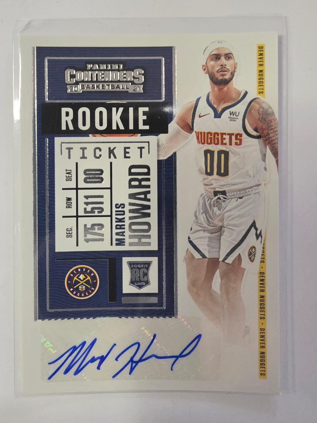 2020-21 Panini Contenders | Rookie Ticket Autographs Auto RC | #163 | Markus Howard | Denver Nuggets