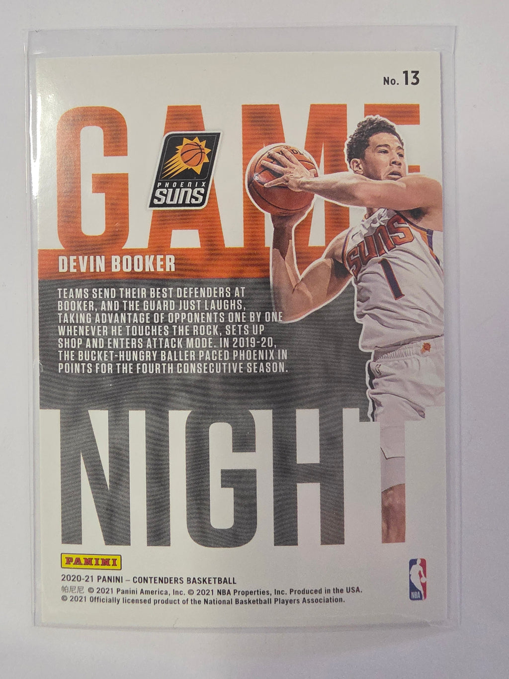 2020-21 Panini Contenders | Game Night | #13 | Devin Booker | Phoenix Suns