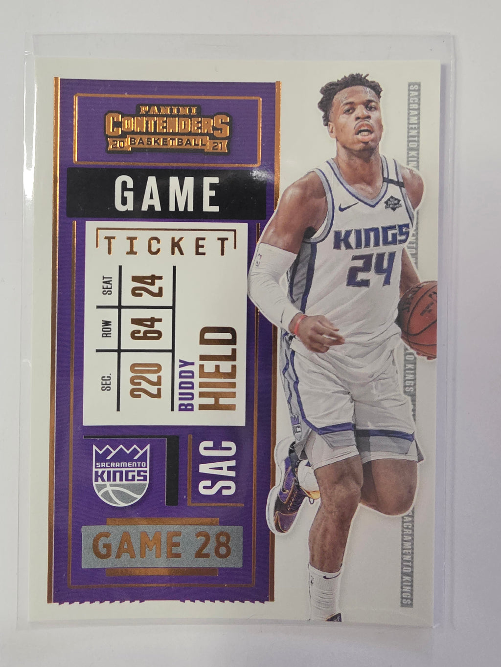 2020-21 Panini Contenders | Game Ticket | #28 | Buddy Hield | Sacramento Kings