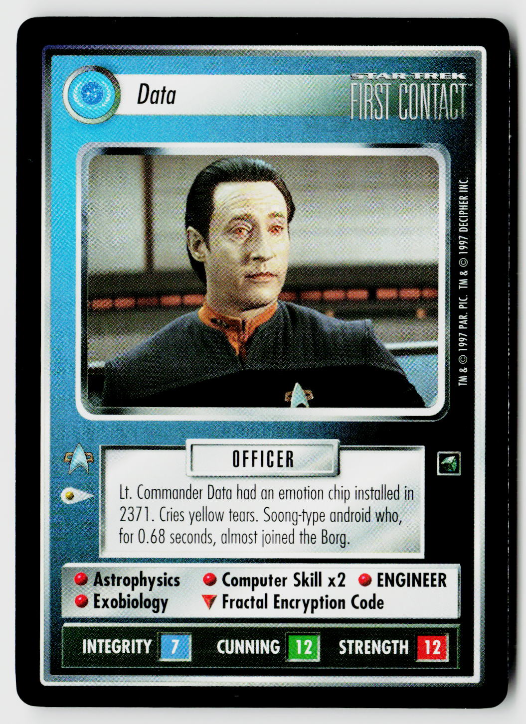 Star Trek The Next Generation CCG | First Contact | Data | Rare