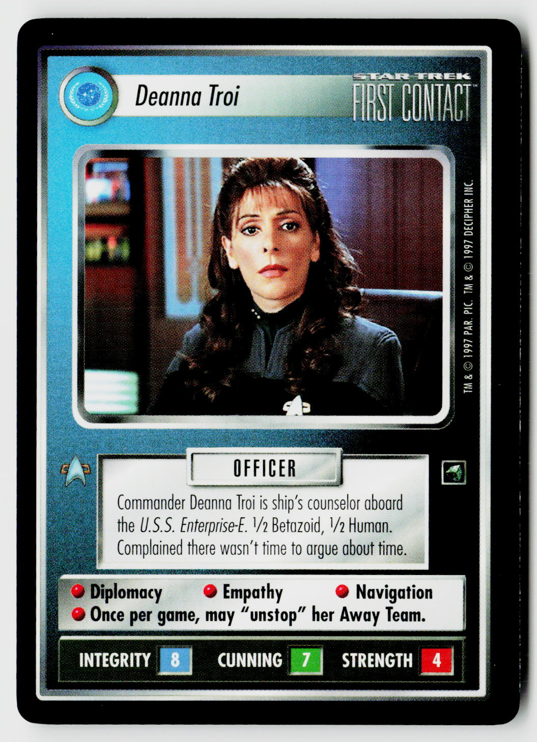 Star Trek The Next Generation CCG | First Contact | Deanna Troi | Rare