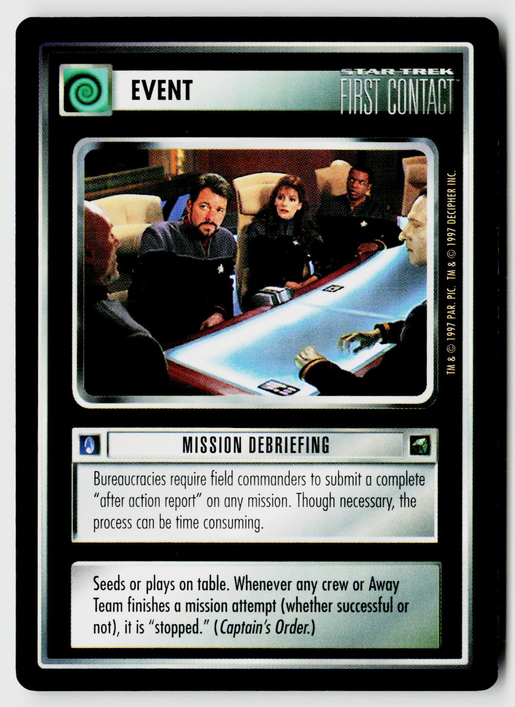 Star Trek The Next Generation CCG | First Contact | Mission Debriefing | Uncommon