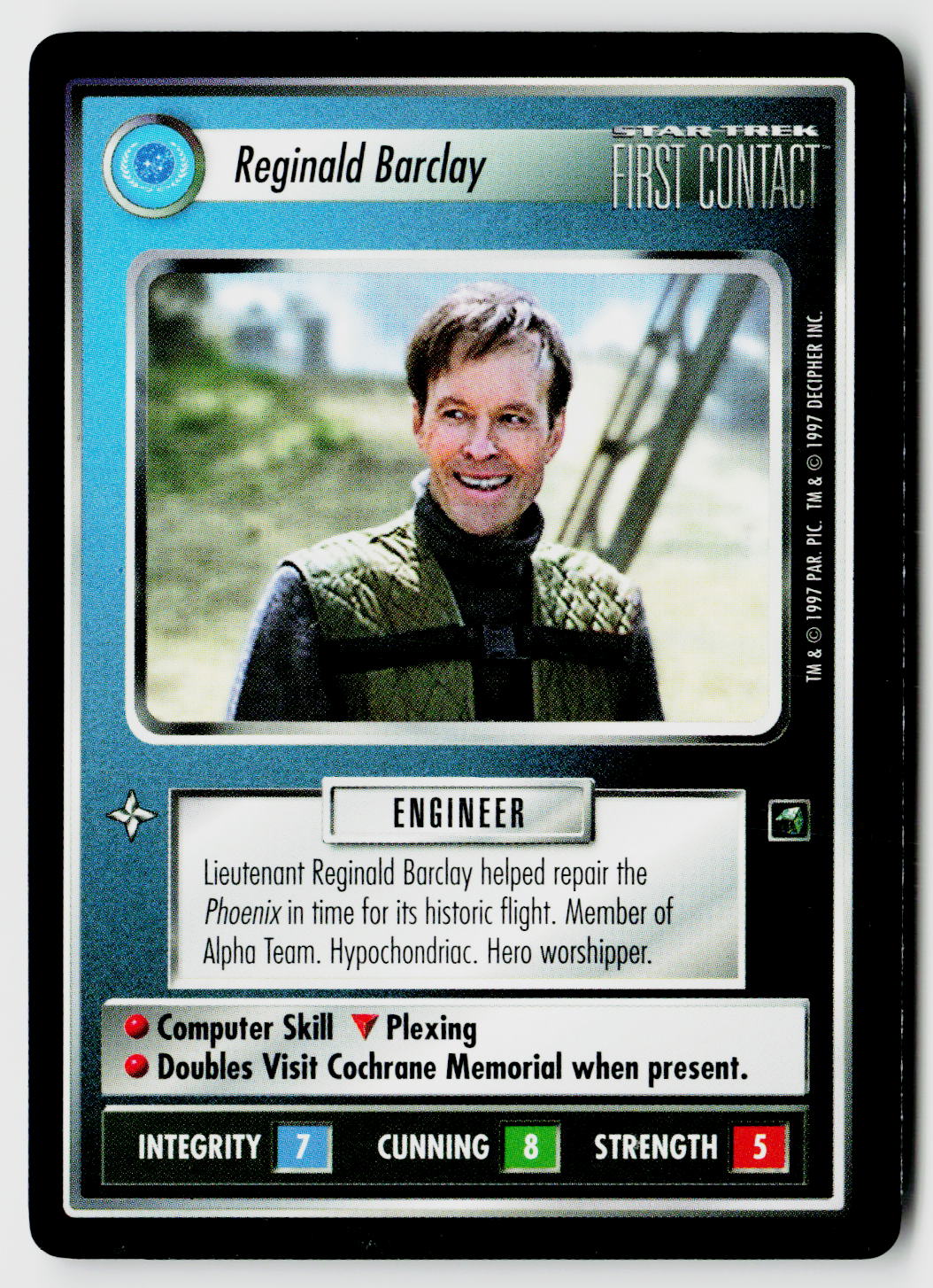 Star Trek The Next Generation CCG | First Contact | Reginald Barclay | Rare