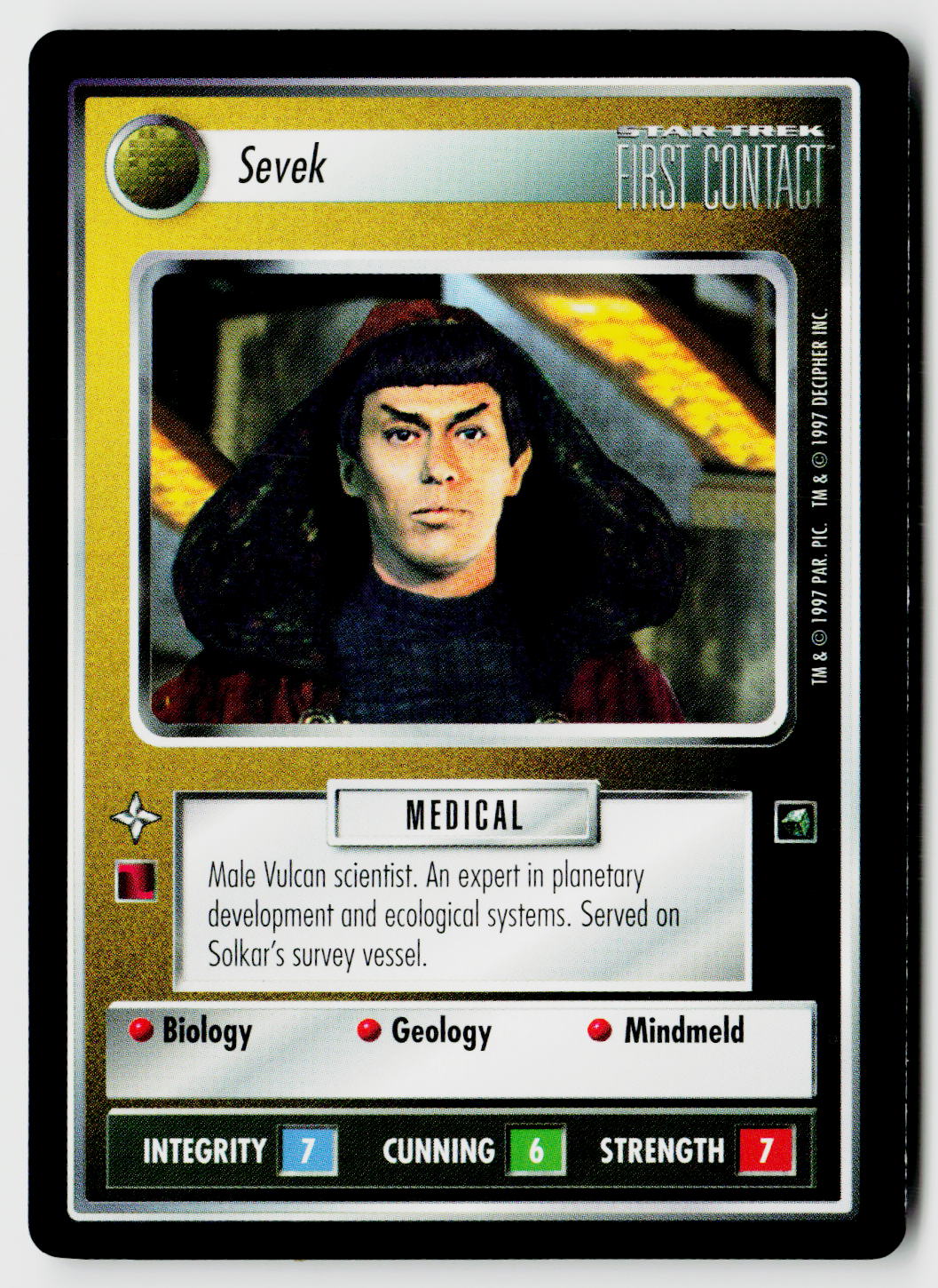 Star Trek The Next Generation CCG | First Contact | Sevek | Uncommon